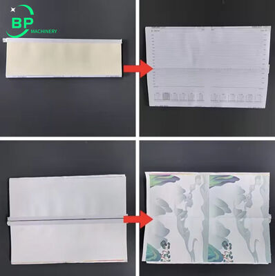 Máquina automática de embalagem de tiras para notebooks BPBB30L2F com alimentador de cobertura dupla e funções de cola fria ou cola quente para a ligação de notebooks do ensino médio